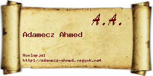 Adamecz Ahmed névjegykártya